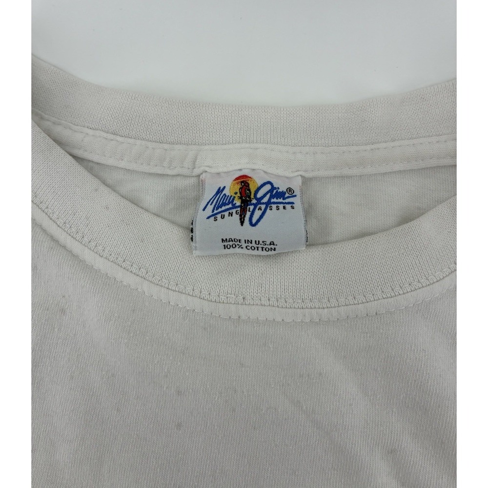 VNTG 90s Maui Jim Sunglasses Shirt Parrot White Long Sleeve Sz 2XL Made In USA - Picture 5 of 9